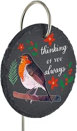 Global Designs Christmas Robin Grave Stick Marker Plaque 25x11cm view 4