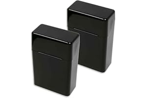 THE FRUGAL SMOKER Case Glossy Black Flip-Top Box for King's/Regular (2 Boxes) - incl. Frugal Smoker Sticker