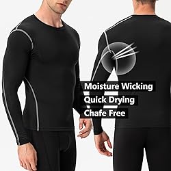 Men's Athletic Compression Shirts Black Long Sleeve