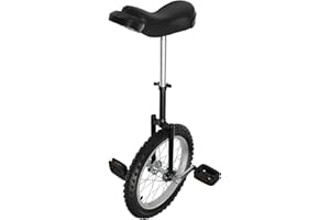 LIANDU-US Unicycle 16''/24'' Wheel Outdoor Unicycle, 28''-32''/36''-40'' Adjustable Seat Unicycle Bike for Outdoor Sports Entertainment Fitness Exercise Balance Training One Wheel Bike Cycling Unicycle