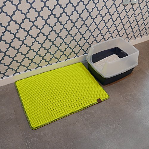 BlackHole Litter Mat Blackhole Cat Litter Mat - Large Size Rectangular 30" X 23" (Green) ...