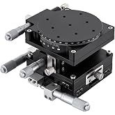 XYZR 4 Axis 90mmx90mm Manual Linear Positioning Stage Bearing Tuning Platform Sliding Table for Precision Inspection &amp; Equipment Positioning
