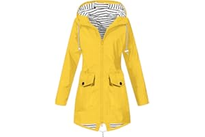 Lightweight Rain Jacket Women Waterproof Travel Jackets Outdoor Hooded Raincoats Comfy Windbreaker with Pockets