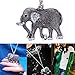 Keyzone Jewelry Woman New Retro Crystal Carved Elephant Long Chain Sweater Necklace Black