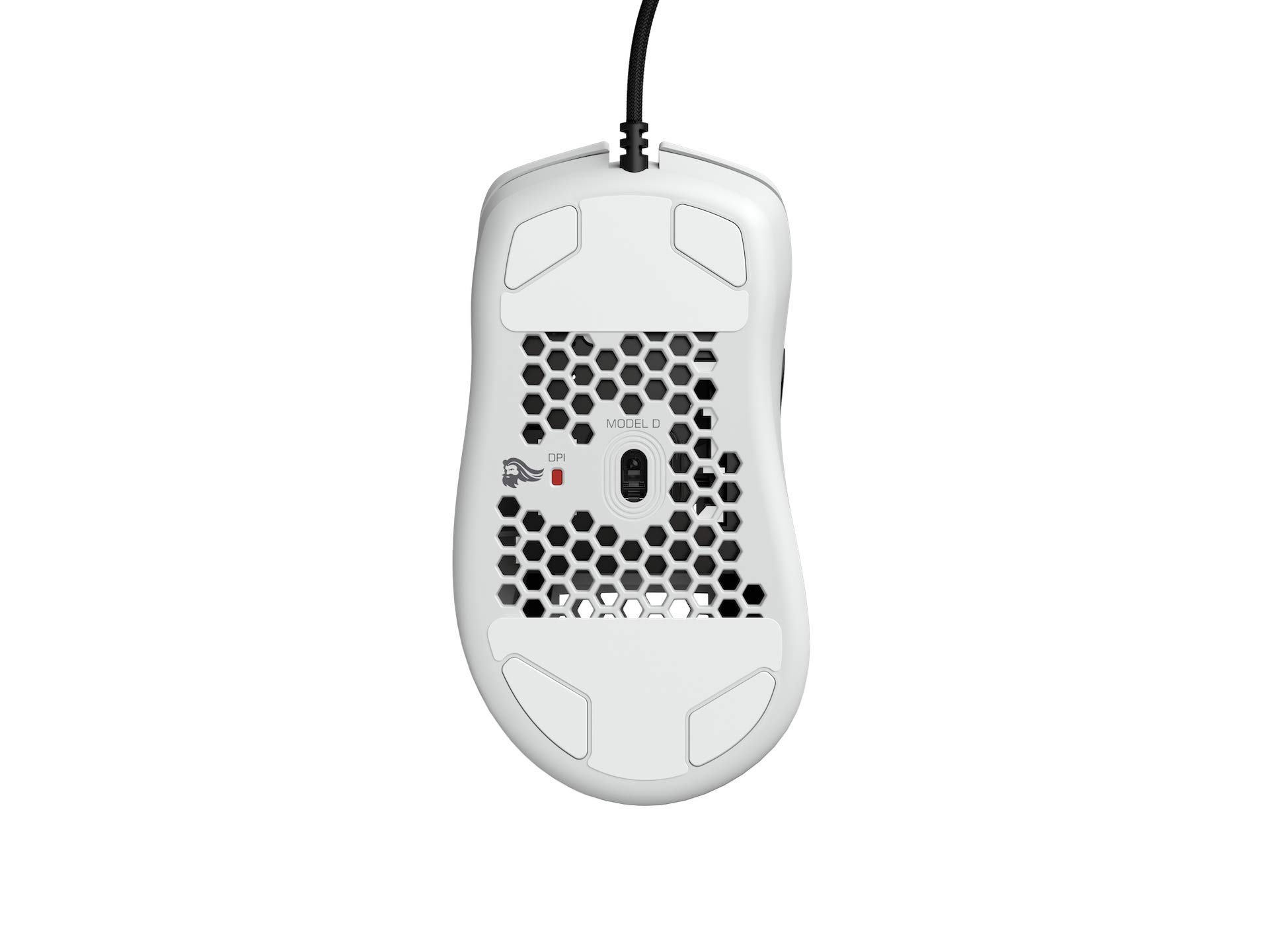 Glorious Model D Wired Gaming Mouse - 68g Superlight Honeycomb Design, RGB, Ergonomic, Pixart 3360 Sensor, Omron Switches, PTFE Feet, 6 Buttons - Matte White