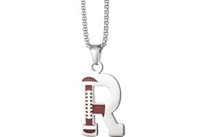 EZUY GNAY Letter Football Stainless Steel Football Necklace Player Number Pendant Silver Athlete LetterJewelry