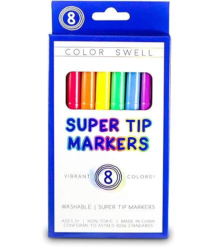 Color Swell Super Spitzen Abwaschbare Marker – Großpackung Mit 144 Stift In 18 Boxen, Leuchtende Farben Für Kinder & Schule