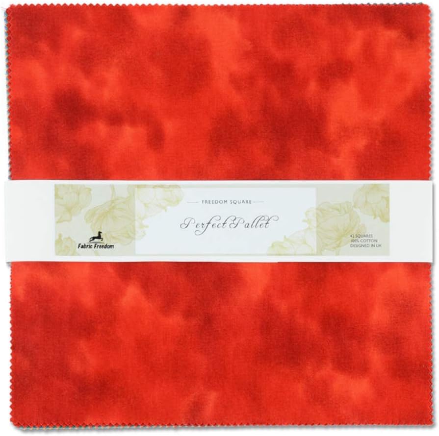 42 Pre Cut Fabric Squares Bundle, Plain Colours, Layer Cake for Quilting, Sewing, Crafts Perfect Pallet - (10" W x 10" L)