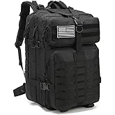 VTACOUTV Military Tactical Backpack, Hunting Backpack for Men Hiking Camping Army Molle Daypack 3-Day Pack(Black1.2)