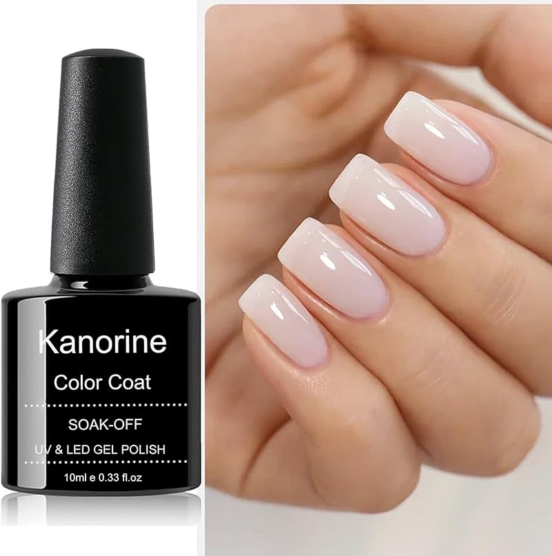 Kanorine Milky White Jelly Gel Nail Polish 10ml Soak-Off UV/LED Nude