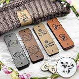 Customized Faux Leather Knitting Labels with