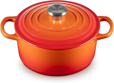 Le Creuset Signature Gusseisen-Bräter mit Deckel, Ø 18 cm, Rund, Für alle Herdarten und Induktion geeignet, Volumen: 1,8 l, 2,572 kg, Ofenrot, 21177180902430