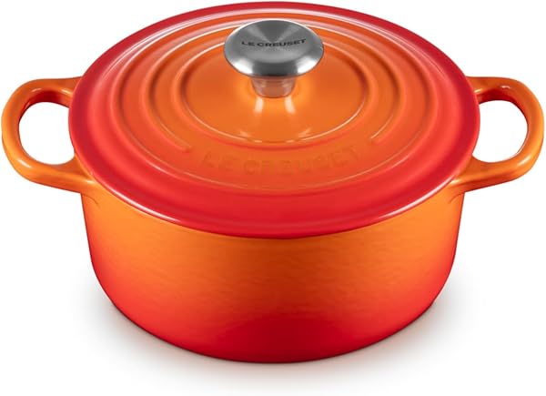 Le Creuset Signature Gusseisen-Bräter mit Deckel, Ø 18 cm, Rund, Für alle Herdarten und Induktion geeignet, Volumen: 1,8 l, 2,572 kg, Ofenrot, 21177180902430