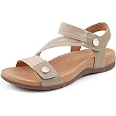 BCSTUDIO Women's Comfort Orthopedic Sandals with Arch Support Summer Walking Casual Flats Shoes