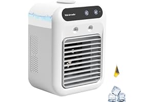 RTETTOA Deja Cool Portable Ac,Glacier Breeze Pro,Dejacool Portable 3 in 1 Air Conditioner,USB Mist Humidifying Air Conditioning Fan with Dual Mist Modes,Rechargeable Personal Ac,Instant Cooling,Quiet(White)