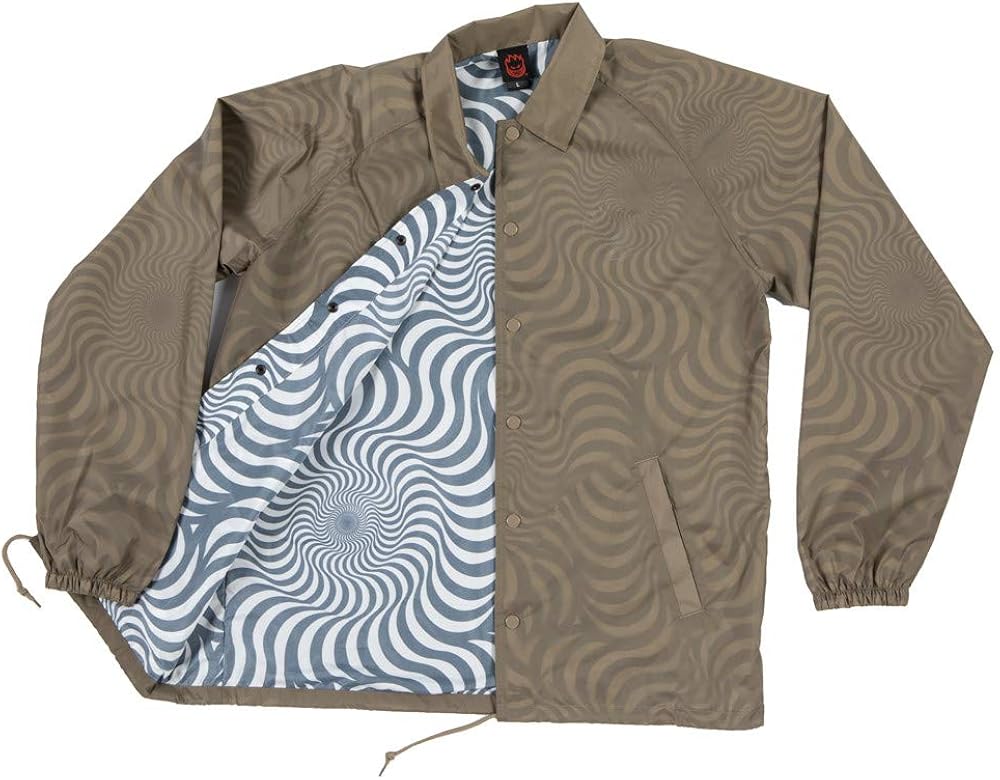 Download Khaki Spitfire Skateboard Wheels Og Circle Swirl Coach Jacket Large Sports Outdoors Outdoor Recreation
