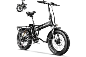 Cybervelo 1000W Folding Electric Bike, 48V 20.8AH Large Removable Battery E-Bike, 30+MPH, 80 Miles Max Range, 20" Fat Tire Electric Bike for Adults, Adult Electric Bicycles for Commute
