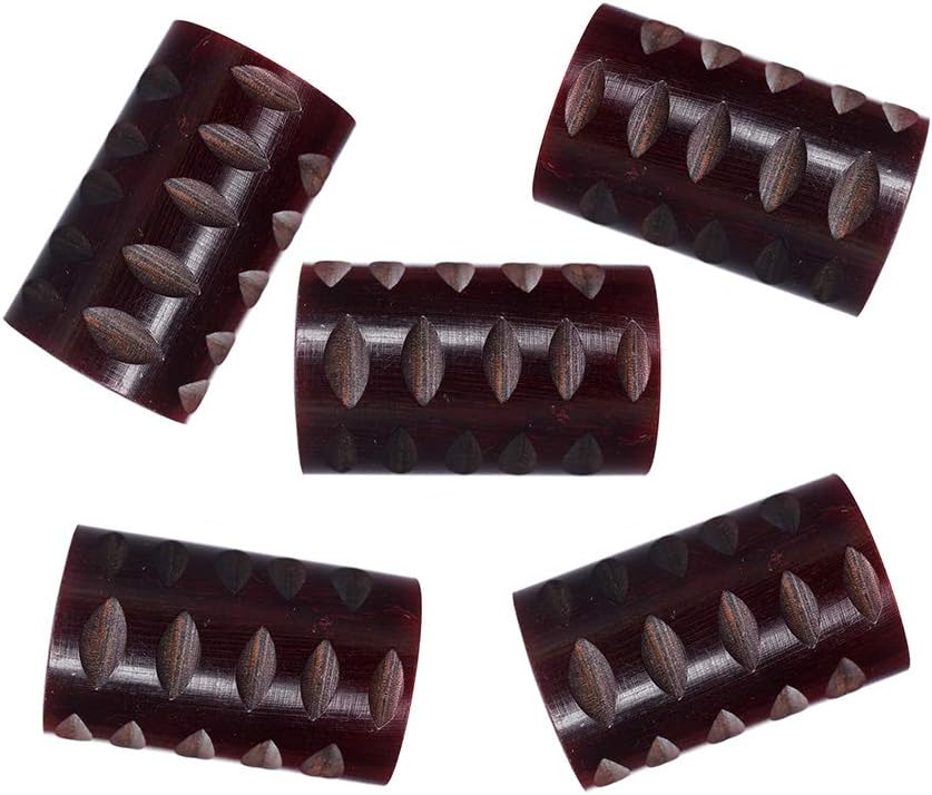 Craft County Red Horn Barrel Beads &ndash; 3 Design Options and 3 Pack Options &ndash; Colored Finish &ndash; Jewelry Making - Charms