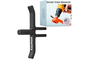 KALINAR Ratchet Strap Winder Drill Bit Attachment - Heavy Duty Strap Roller & Organizer for Flatbed Trucks, Trailers & Garages - Power Drill Tie-Down Winder Tool for Cargo Storage - Stocking Stuffer for Men