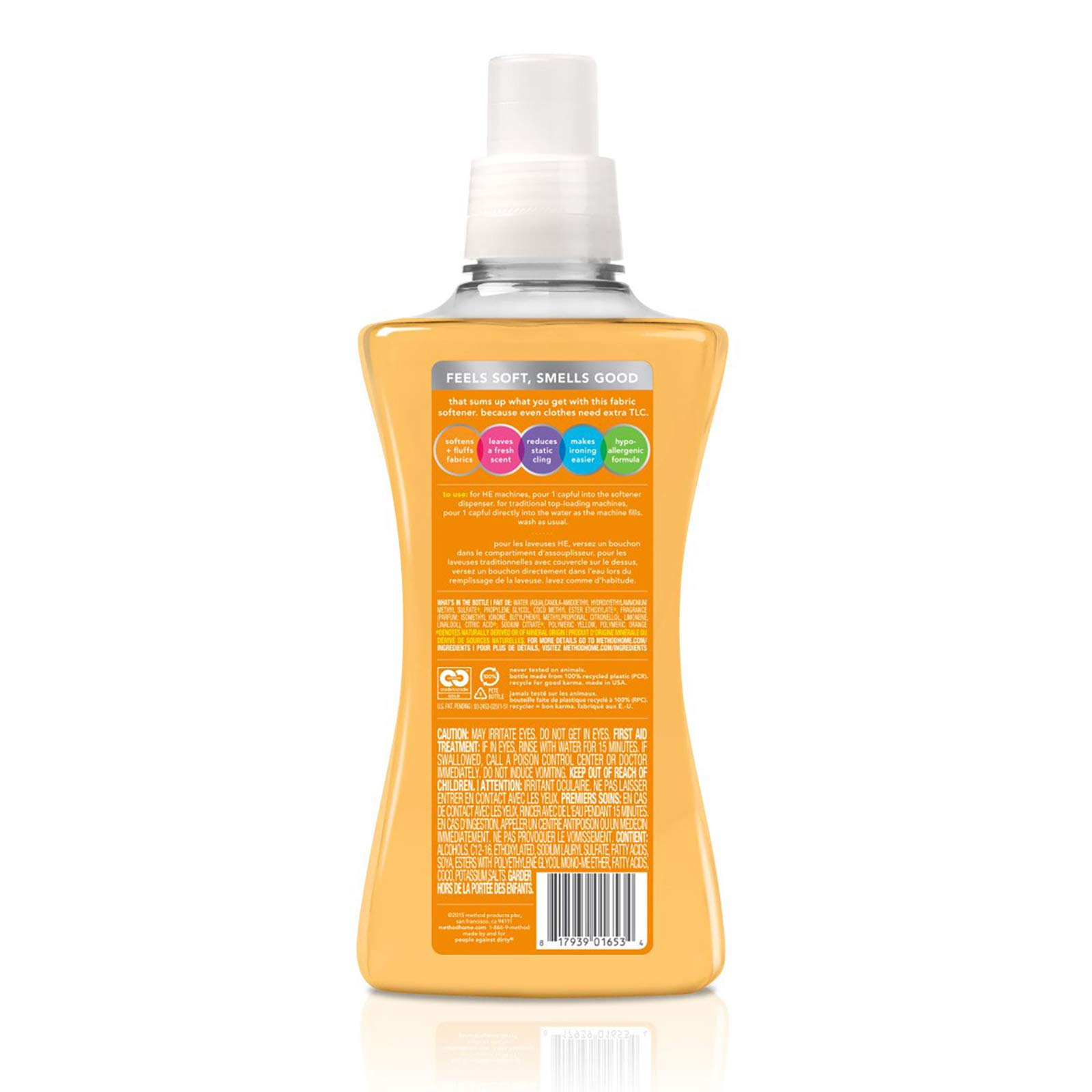Method Fabric Softener; Ginger Mango; 53.5 Ounces; 45 Loads; 1 pack; Packaging May Vary
