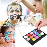 URAQT Face Paint Kit 15 Color + 15 Neon Fluorescent UV Paints 2 Brushes 80 view 6