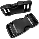 Buckle 1" Wide Inside, Quick Side Release Buckle for 1 inch/25mm Webbing Straps, Heavy Duty Plastic Buckles Dual Adjustable No Sewing Clips for Boat Cover Luggage Strap Pet Collar Backpack Replacement