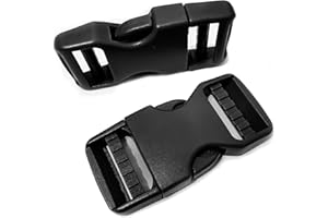 Buckle 1" Wide Inside, Quick Side Release Buckle for 1 inch/25mm Webbing Straps, Heavy Duty Plastic Buckles Dual Adjustable N