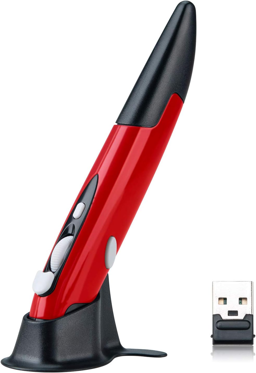 Portable Wireless Pen Mouse/Songway Optical Pocket Mouse 2.4GHz USB Mice/Adjustable 1600 DPI Handwriting Mouse/Fits Meeting Presentation Desktop PC Computer Laptop(Red)