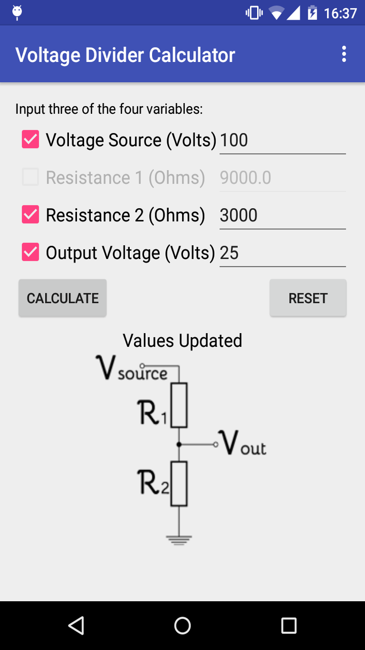 Voltage Divider Calculator