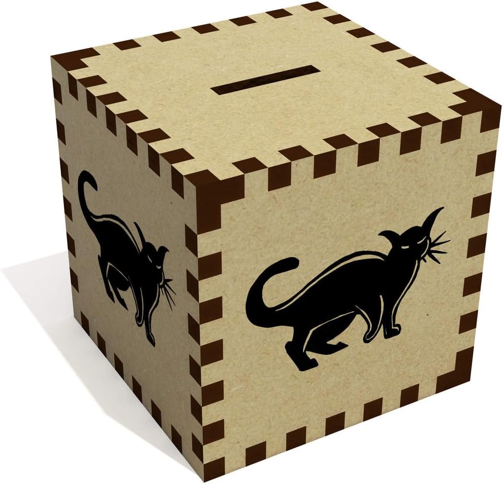 Azeeda Gato Negro Caja de Dinero / Hucha (MB00004683): Amazon.es: Juguetes y juegos