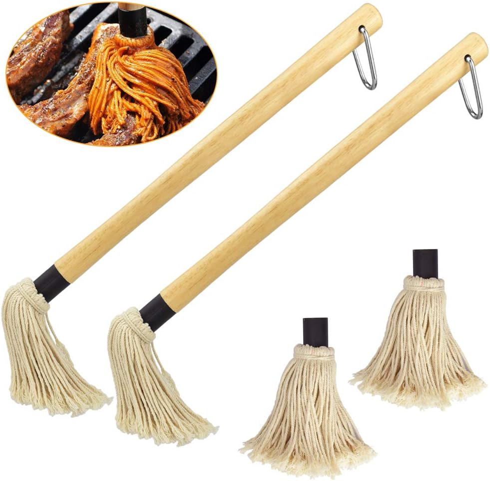 PERFETSELL 2 PCS Basting Mop BBQ 49cm Barbecue BBQ Mopping Brush Sauce