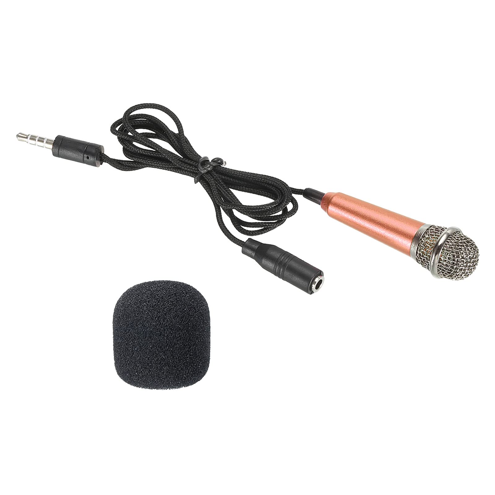 PATIKIL Mini Microphone Portable Vocal Microphone Rose Gold for Voice Recording and Singing Pack of 1