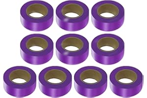 JIZHGRAD Purple Flagging Tape 10 Pack,Surveyors Tape,1" × 1500' Survey Tape,Tree Marking Ribbon,Non-Adhesive Plastic Ribbon,Trail Marking Tape for Hazardous Areas or Borders