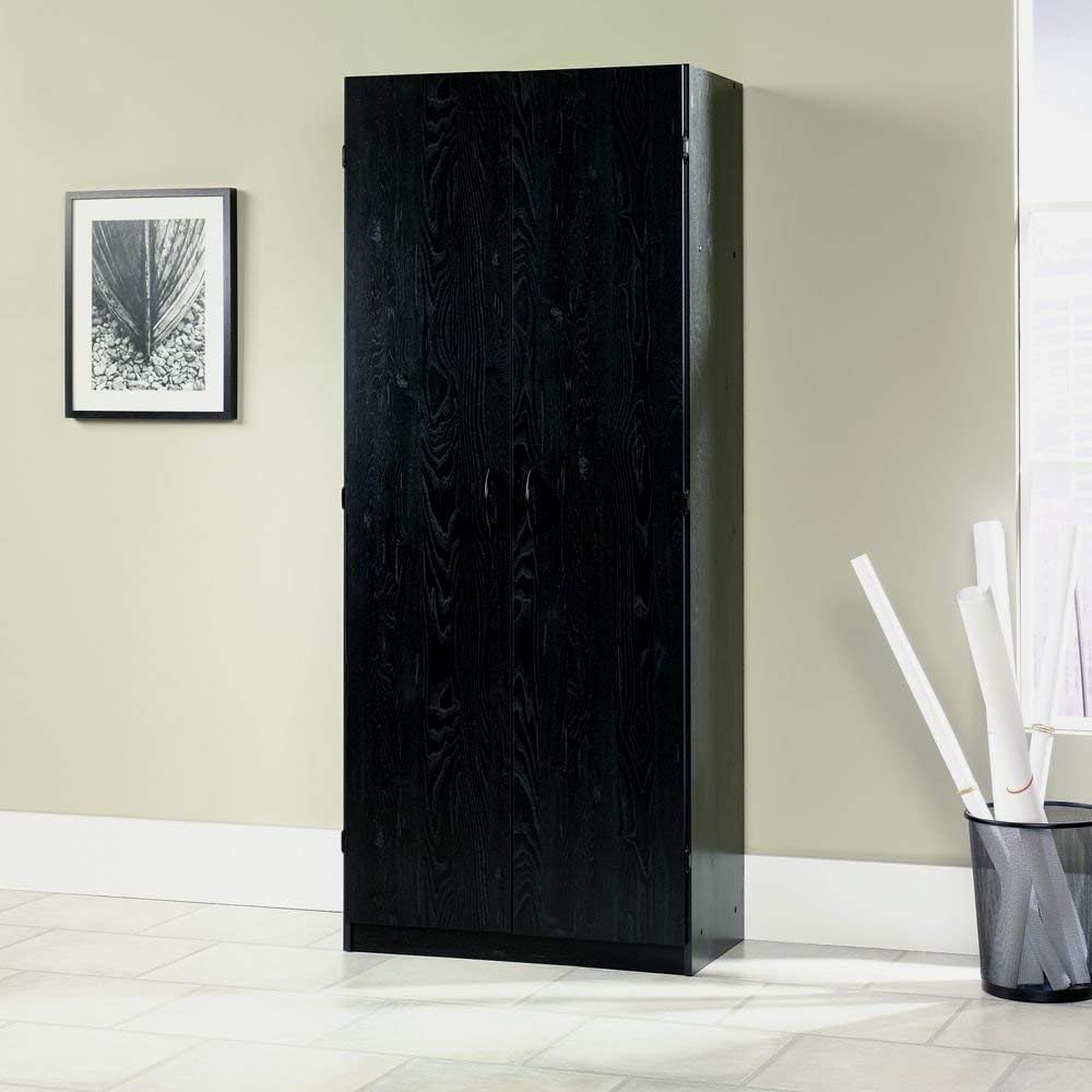 Amazon Com 4 Tier Storage Cabinet Adjustable Wooden Black Modern