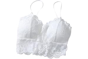 Gaexia Lace Bralette Top Lace Bralettes for Women Wireless Bralette Floral Non Padded Lace Cami Bandeau Bras with Straps