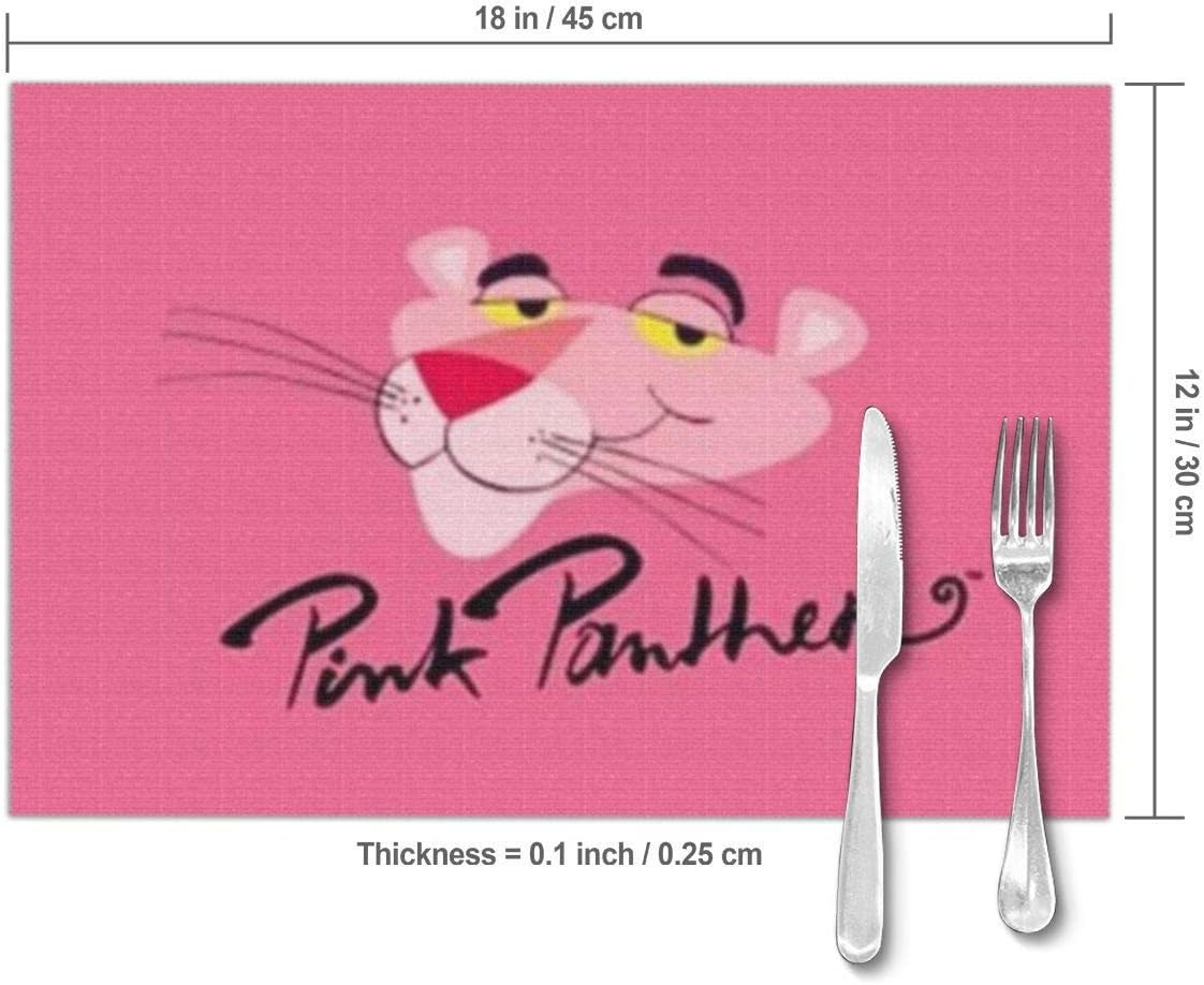 Amazon ピンクパンサー画像の壁紙 ランチョンマット 滑り止め 断熱 家庭レストラン用 食卓飾り お手入れ簡単 かわいい おしゃれ 6枚セット プレース マット ランチョンマット オンライン通販