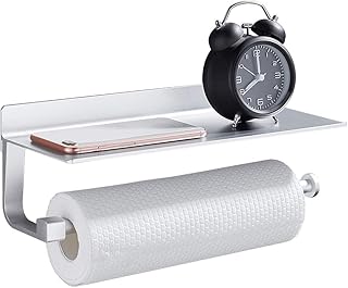 Wopeite Küchenrollenhalter ohne Bohren Rollenhalter Selbstklebend Wandrollenhalter für Küchenkrepp Papierrollenhalter Aluminium Matte Finish