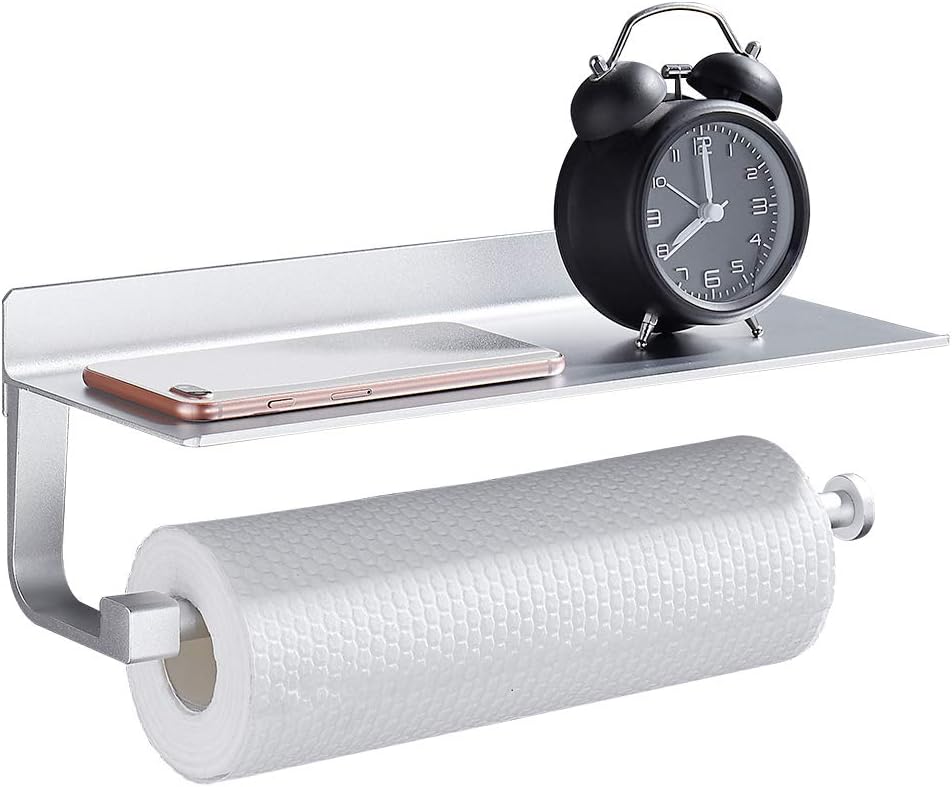Wopeite Küchenrollenhalter ohne Bohren Rollenhalter Selbstklebend Wandrollenhalter für Küchenkrepp Papierrollenhalter Aluminium Matte Finish