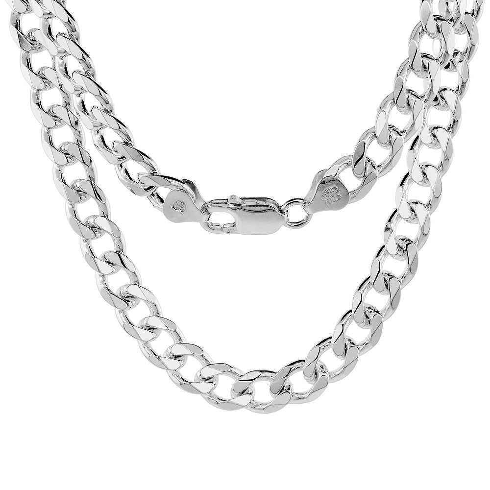 Sterling Silver 4-8mm Curb Cuban Link 