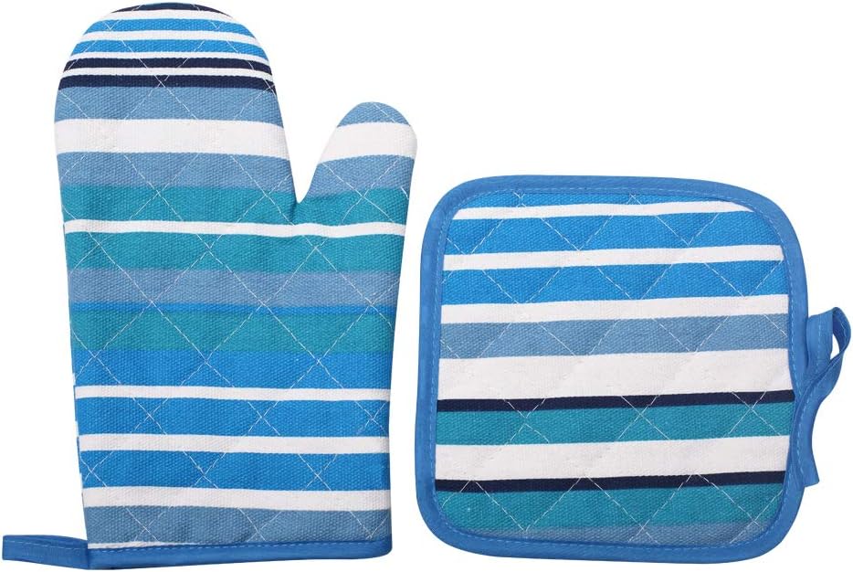 Klmnop 2PCS Heat Resistant Oven Mitts and Pot Holders