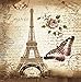 Paris Eiffel Tower Butterfly and Flower Print Shower Curtain Waterproof Mildew-proof Polyester Fabric Bathroom Accessories Home Decoration