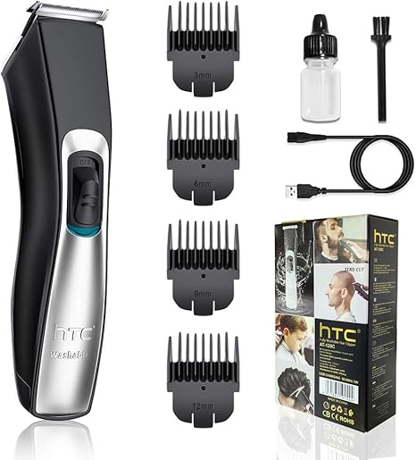 Tagliacapelli e regolabarba uomo professionale con usb caricatore e 4 pettine guida AT-129C