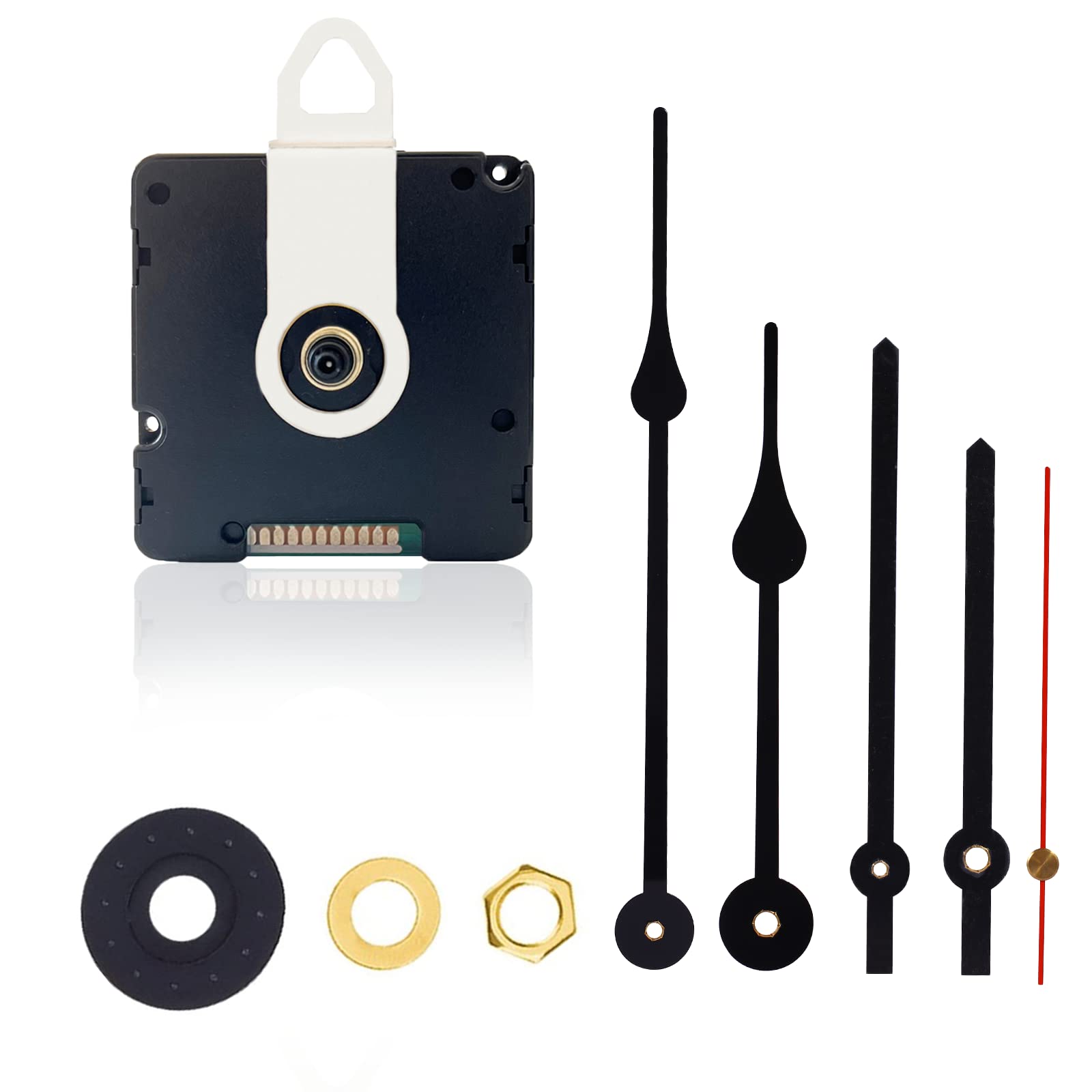 WinTaim Atomic Clock Movement with 2 set 5-6 inch Clock hands, 43/64 inches (17mm) Axis Length MSF Radio Electric Controlled Clock, Auto Adjust Winter and Summer time