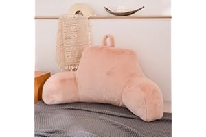 Btargot Reading Pillow Bed Wedge Large Adult Backrest Lounge Cushion with Arms | Back Support for Sitting Up in Bed Blush