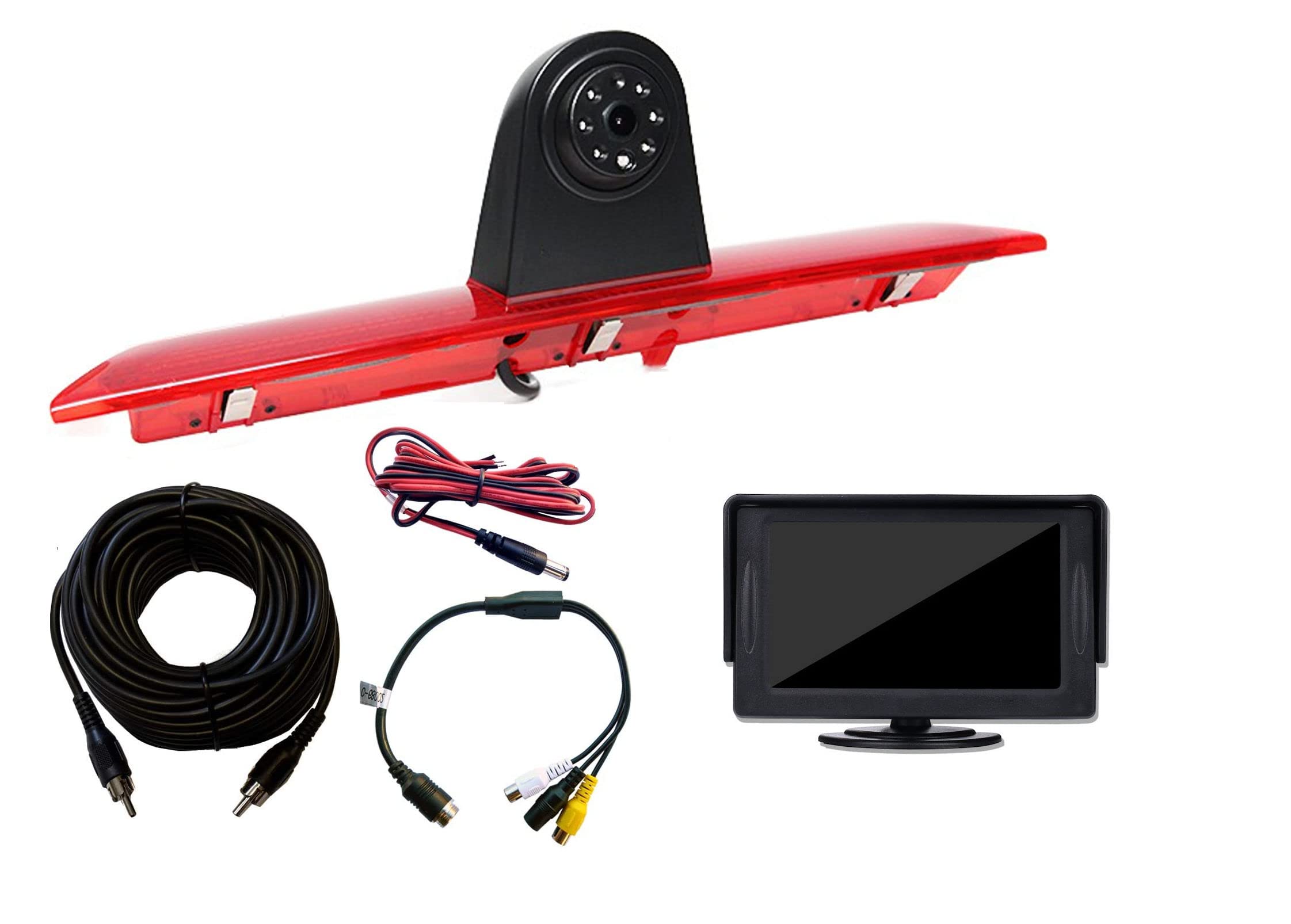 Dolphin Automotive Van Rear Brake Light Reversing Camera Fits Ford Transit Jumbo 2014 onwards WITH 4.3" Dash Monitor/Screen