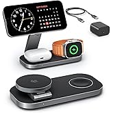 3-in-1 Charging Station for Apple Device, Qi2 25W Certified Magnetic Wireless Fast Charger Stand Compatible with MagSafe for iPhone 18/17/16/15/14/13/12/Air/Duo Series, Apple Watch &amp; AirPods