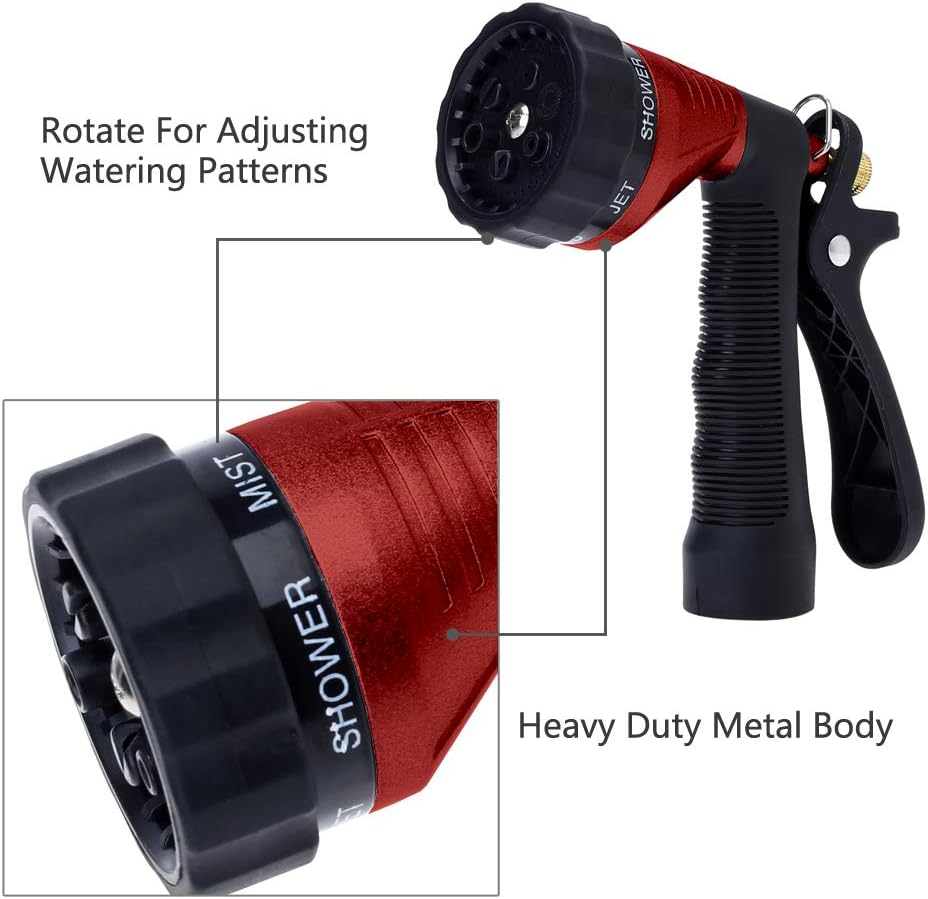 GREEN MOUNT Water Hose Nozzle Spray Nozzle, Metal Garden Hose Nozzle with Adjustable Spray Patterns, Perfect for Watering Plants, Washing Cars and Showering Dogs & Pets : Garden & Outdoor