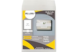 Mr-Label 1”×8” Printable White Wrap Soap Label - Cigar Band Label – Self-Adhesive Waterproof Blank Labels for Inkjet & Laser 