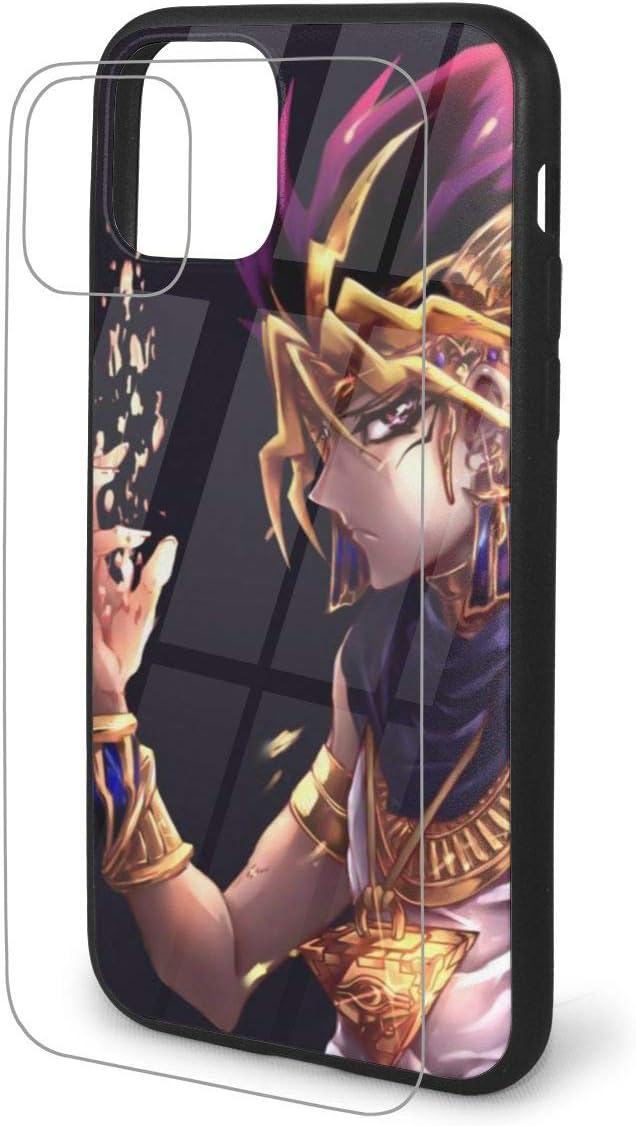 Shockproof Series iPhone 11/11 Pro/ 11 Pro Max Case 2019, Yu-Gi-Oh! Yami Yugi Fan Painting Art, Tup Bumper Case with Tempered Glass Back, Snowproof Protective Cover