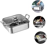 COLLBATH 26cm 304 Stainless Steel Double Handle Hot Pot w/ Divider Dual Flavor view 9